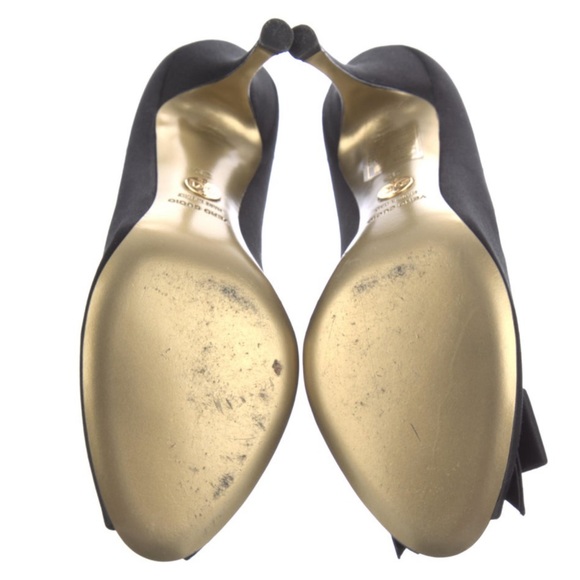 DOLCE & GABBANA Peep Toe Pumps Silk Bow Crystal Embellishments EUC - Picture 9 of 12